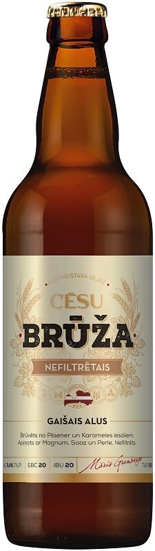 Cēsu Brūža gaišais alus, nefiltrēts, 5,4%